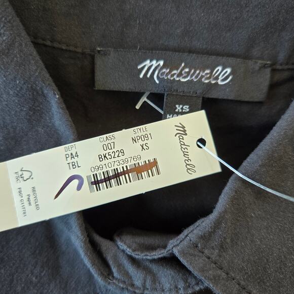 Madewell Collared Button-Front Mini Shirtdress Size XS NWT - Picture 5 of 7